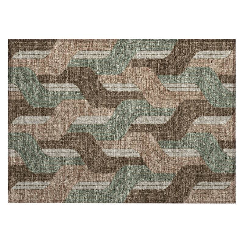 Machine Washable Indoor/ Outdoor Modern Pathway Chantille Rug