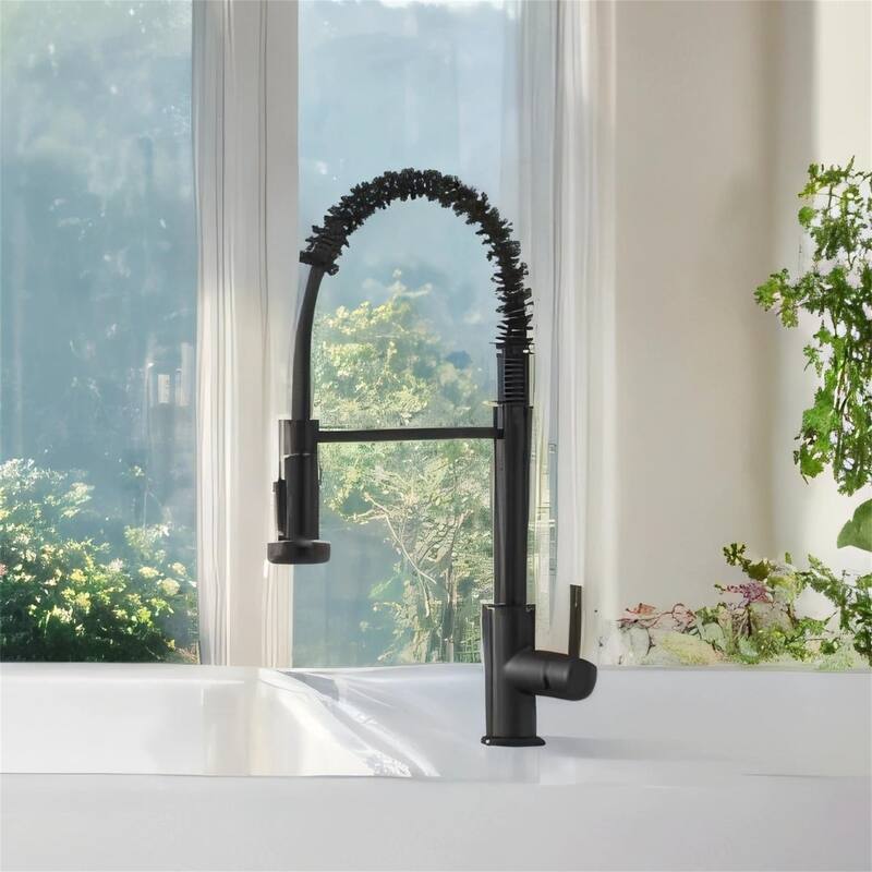 Stainless Steel Kitchen Faucet with Pull-Down Sprayer, Single Handle
