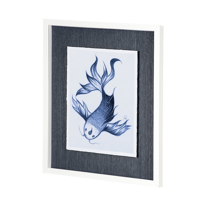 Koi Fish Blue II Framed Art Print