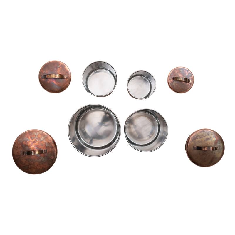 Oxidized Stainless Steel Canister Set - 6.75"L x 6.75"W x 8.75"H