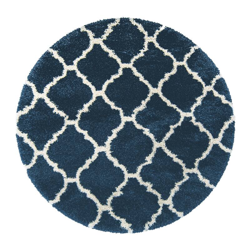 Gertmenian Ultimate Shag Tile Navy Plush Shag Area Rug