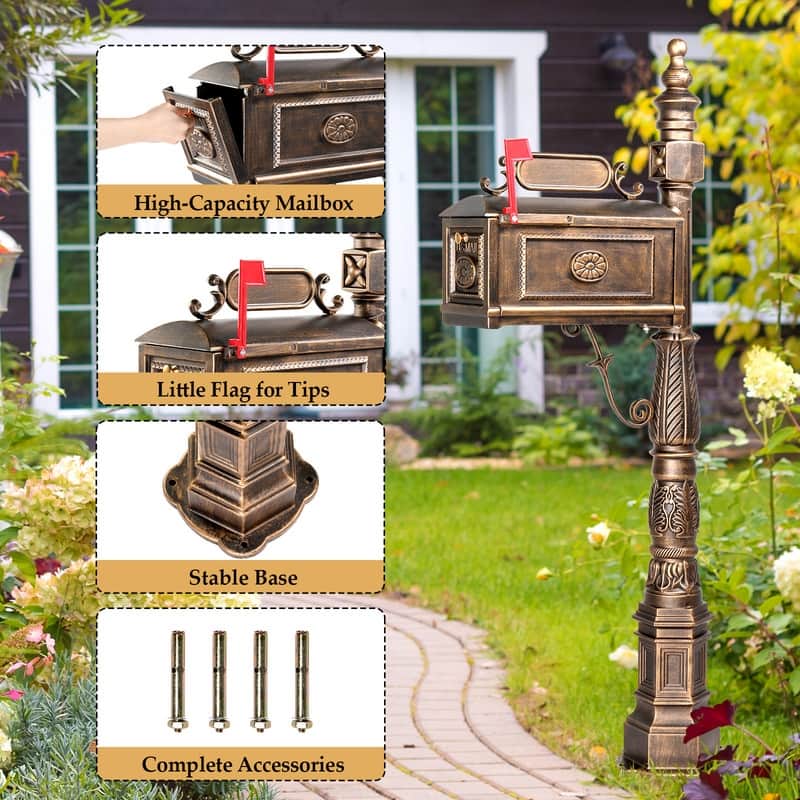 Bronze Post Mounted Mailbox