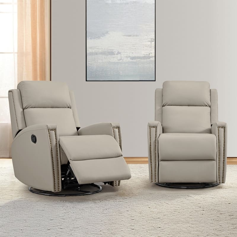 Jerome Swivel Glider Recliner Nursery Chair Manual Push Back Recliner