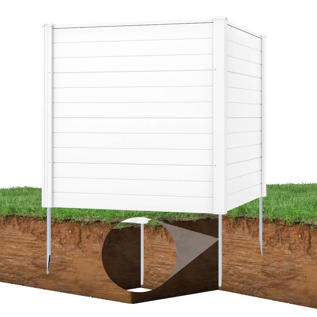 Costway Outdoor 48"L x 48"H PVC Privacy Fence Panels with Metal Ground - See Details