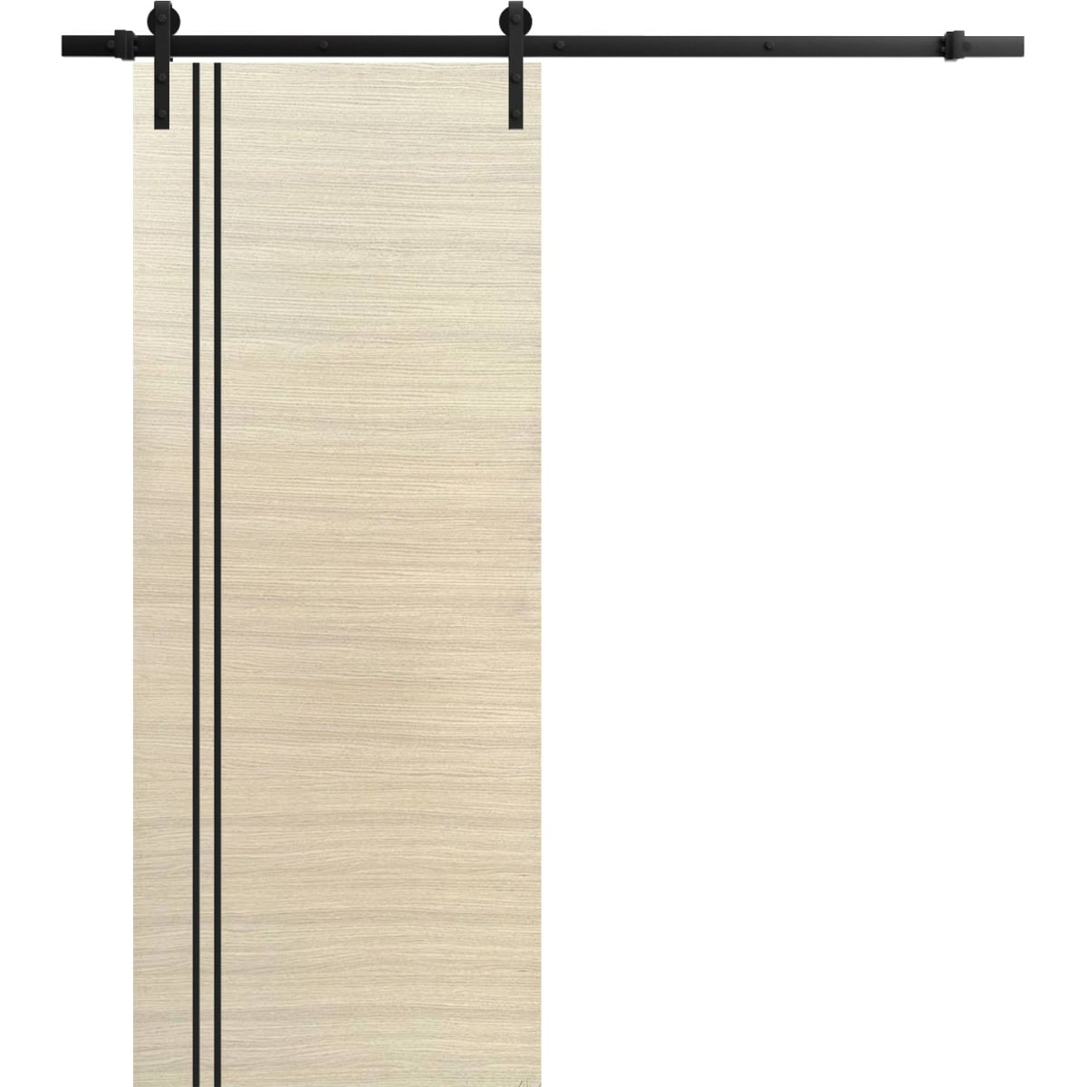 SartoDoors Planum 0016 | Bedroom Door Barn Door | Solid Wood | Hardware Set | 18x80, Natural Veneer Bathroom Door Pantry Door