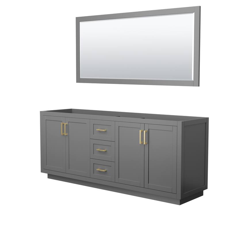 Miranda Double Bathroom Vanity Cabinet, 70-Inch Mirror