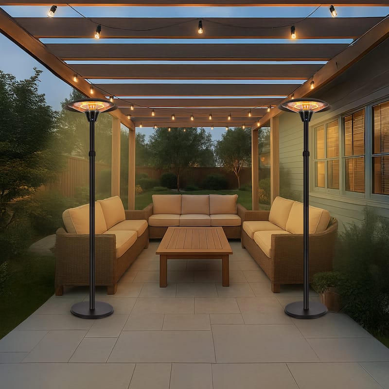 1500W Adjustable Patio Heater,Remote and Touch Control
