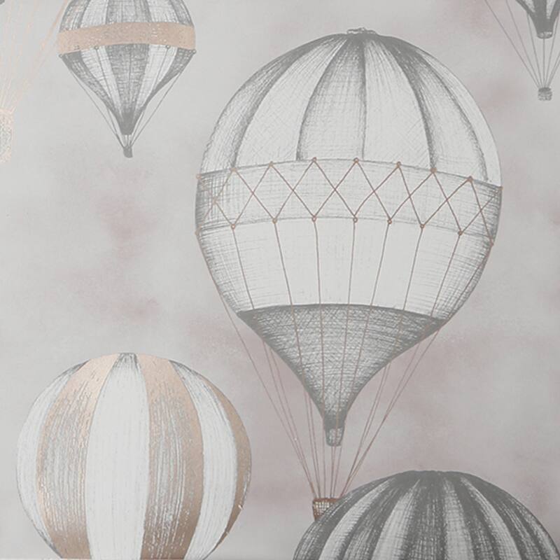 Balloon Fiesta Grey and Rose Gold Wallpaper