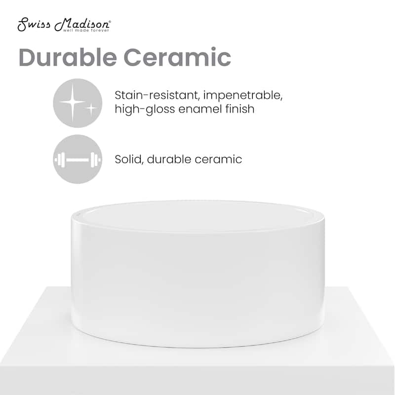 Monaco 24" Floating Bathroom Shelf With Vessel Sink In Glossy White - 23.75" x 21.81" x 9.49"
