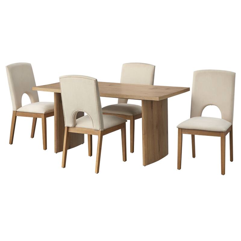 Lifestorey Blakely Solid Wood Upholstered Dining Chair (Set of 2)