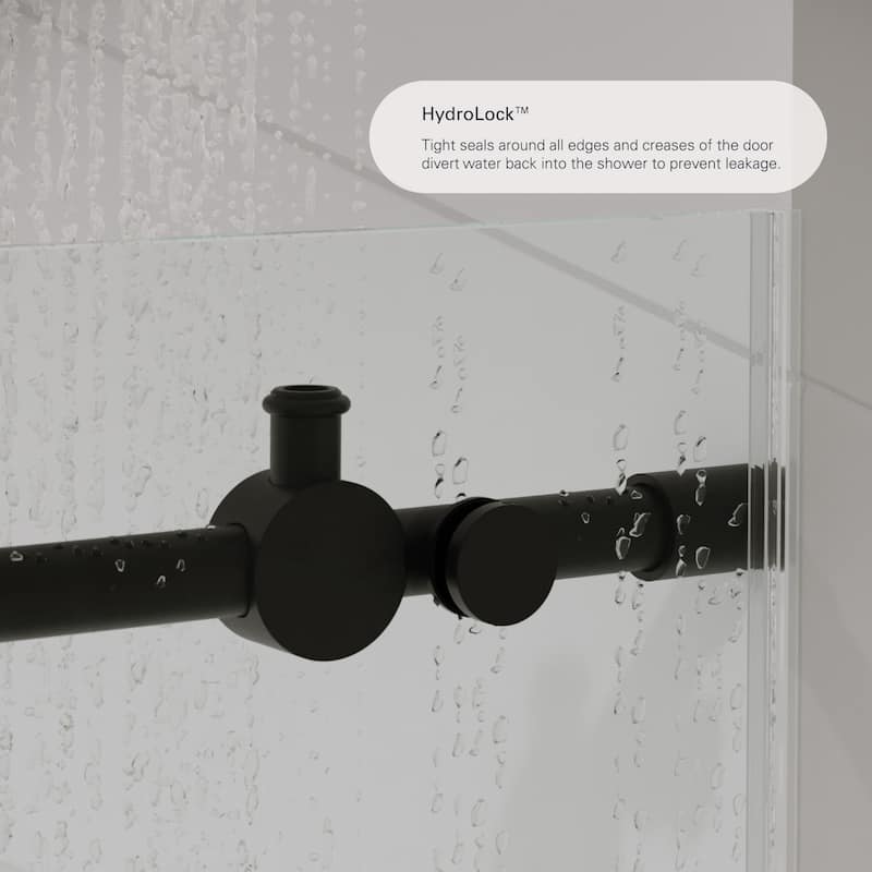 Seawin 48 - 52 in. W x 77 in. H Cosmo Frameless Shower Door 3/8 inch (10 mm) Thick Clear Tempered Glass with NanoShield Coating