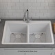 preview thumbnail 2 of 6, 33 Inch Lexicon Platinum Quartz Composite Drop-in Undermount Double Bowl Galaxy White Kitchen Sink LP-800TM-W-SO