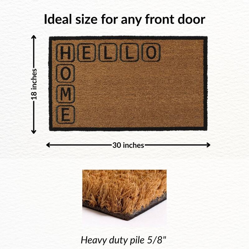 HELLO HOME Coir Doormat 30x18 Inches