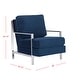 preview thumbnail 3 of 9, SAFAVIEH Walden Modern Tufted Velvet Chrome Accent Chair - 30" W x 33.5" D x 34.3" H