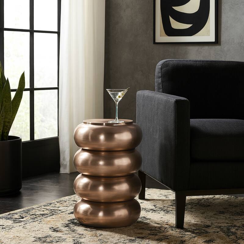 Metal Aluminum Sculptural Accent Table Savoir Trend - 20" Bronze - 20.0" - Metal - 20.0" - Bronze