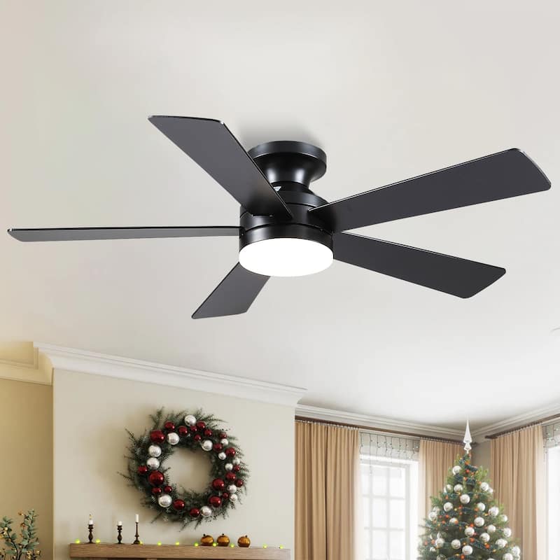 46 Inch Low Profile Ceiling Fan with 5 Blades Remote and APP Control for Bedroom Living Room - 46 Inches