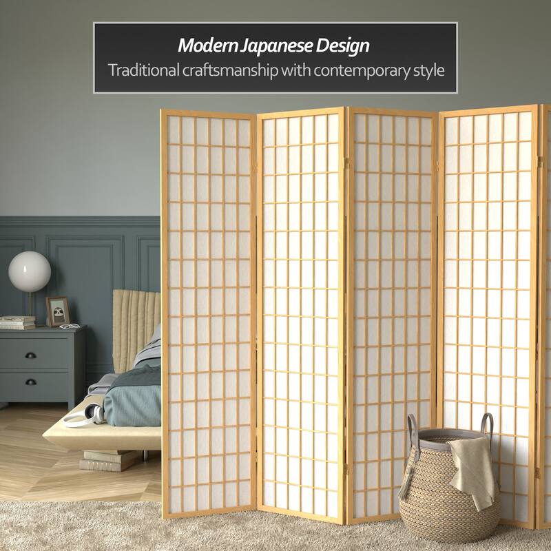 Wood and Rice Paper Windowpane Shoji Screen (China) - Overstock - 3446182