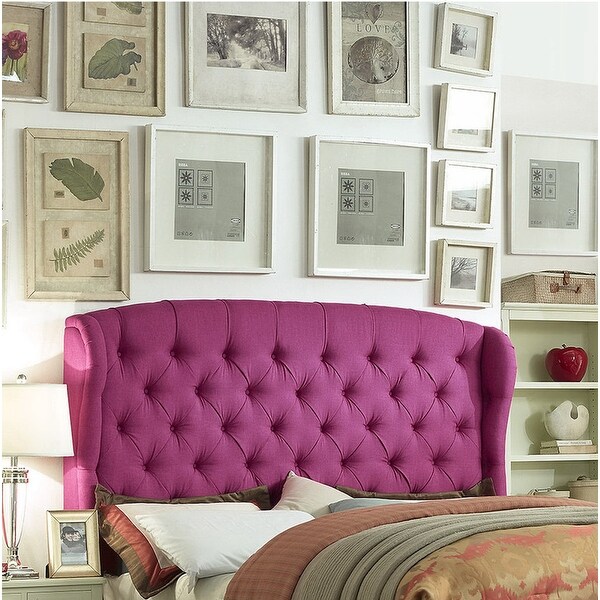 Leatham upholstered wingback headboard discount