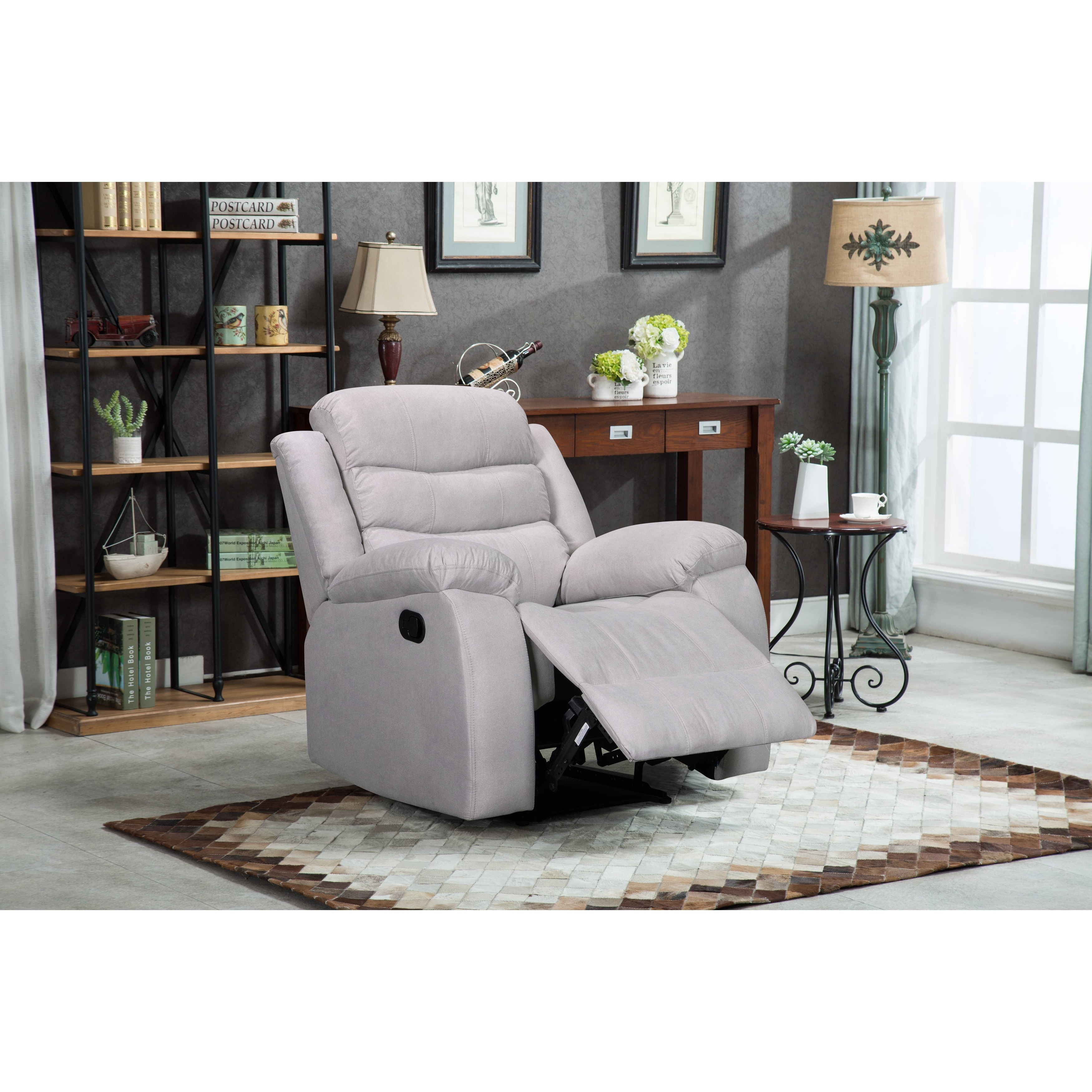  Homall Recliner Chair, Recliner Sofa PU Leather for Adults,  Recliners Home Theater Seating with Lumbar Support, Reclining Sofa Chair  for Living Room (Grey, Leather) : Home & Kitchen