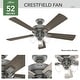 preview thumbnail 5 of 23, Hunter 52" Crestfield Ceiling Fan with LED Light Kit and Handheld Remote - Casual, Farmhouse, Transitional, Rustic