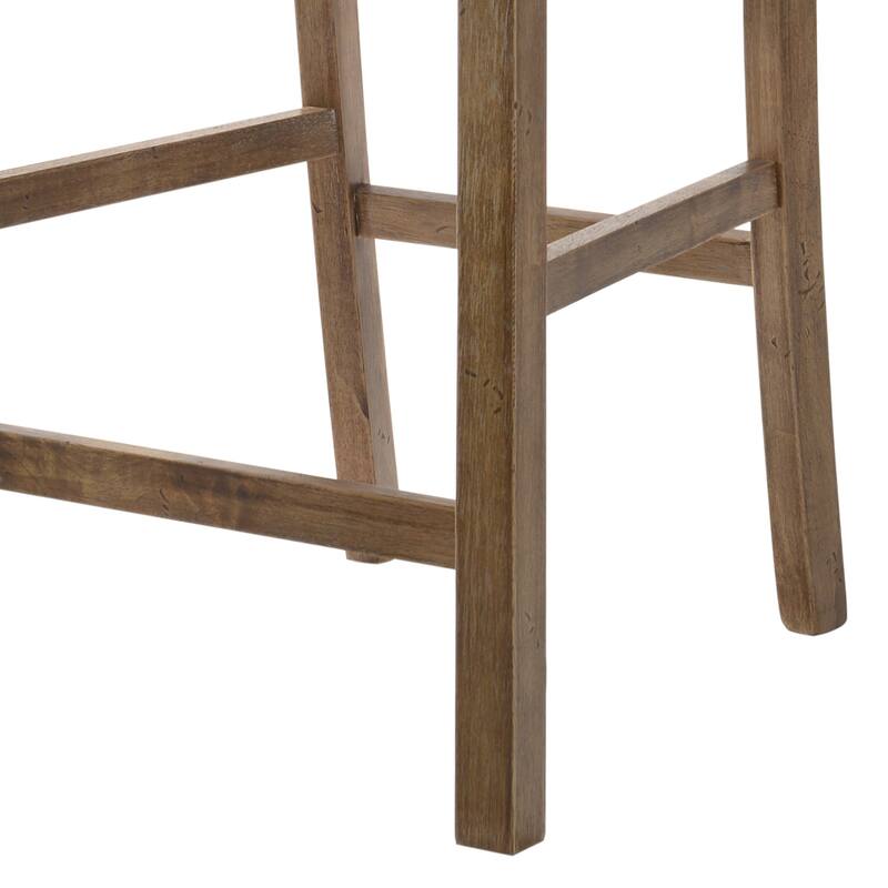 Tan and Weathered Oak Counter Height Stools with Cross Back (Set of 2)