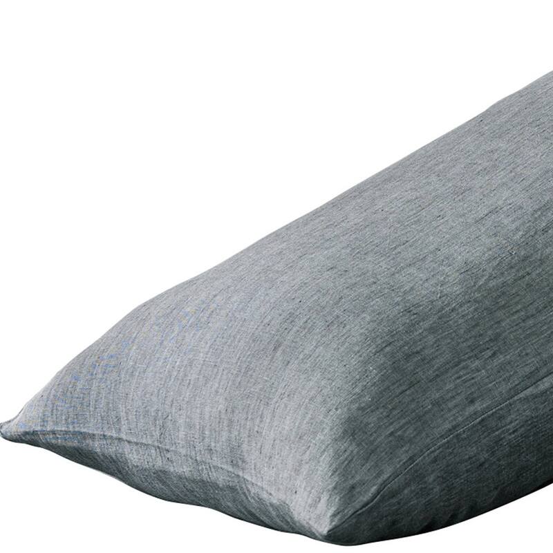 HomeRoots Set of Two Slate Gray Linen Pillowcases