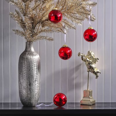 4" Glass Ombre Ball Ornament Set of 4