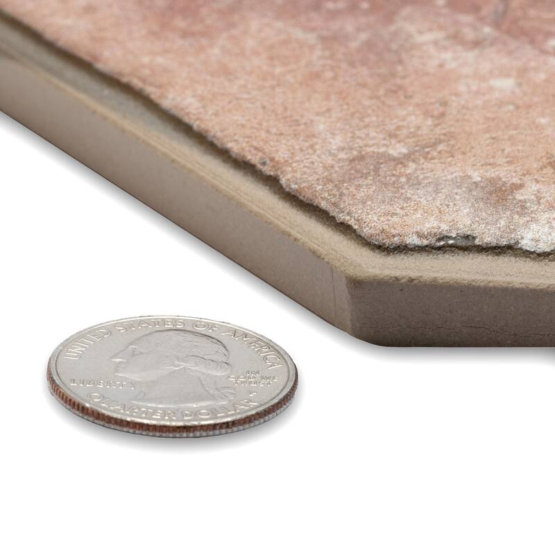 Merola Tile Picket Arenta Clay with White Square 14-5/8" x 22-1/2" Porcelain Floor and Wall Tile