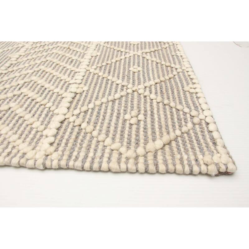 ECARPETGALLERY Braid weave Sienna Taupe Wool Rug - 5'0 x 8'0