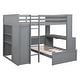 preview thumbnail 3 of 12, Modern Full size Loft Bed With Twin Size Stand-alone Bed,Shelves,Desk And Wardrobe,Versatile Use