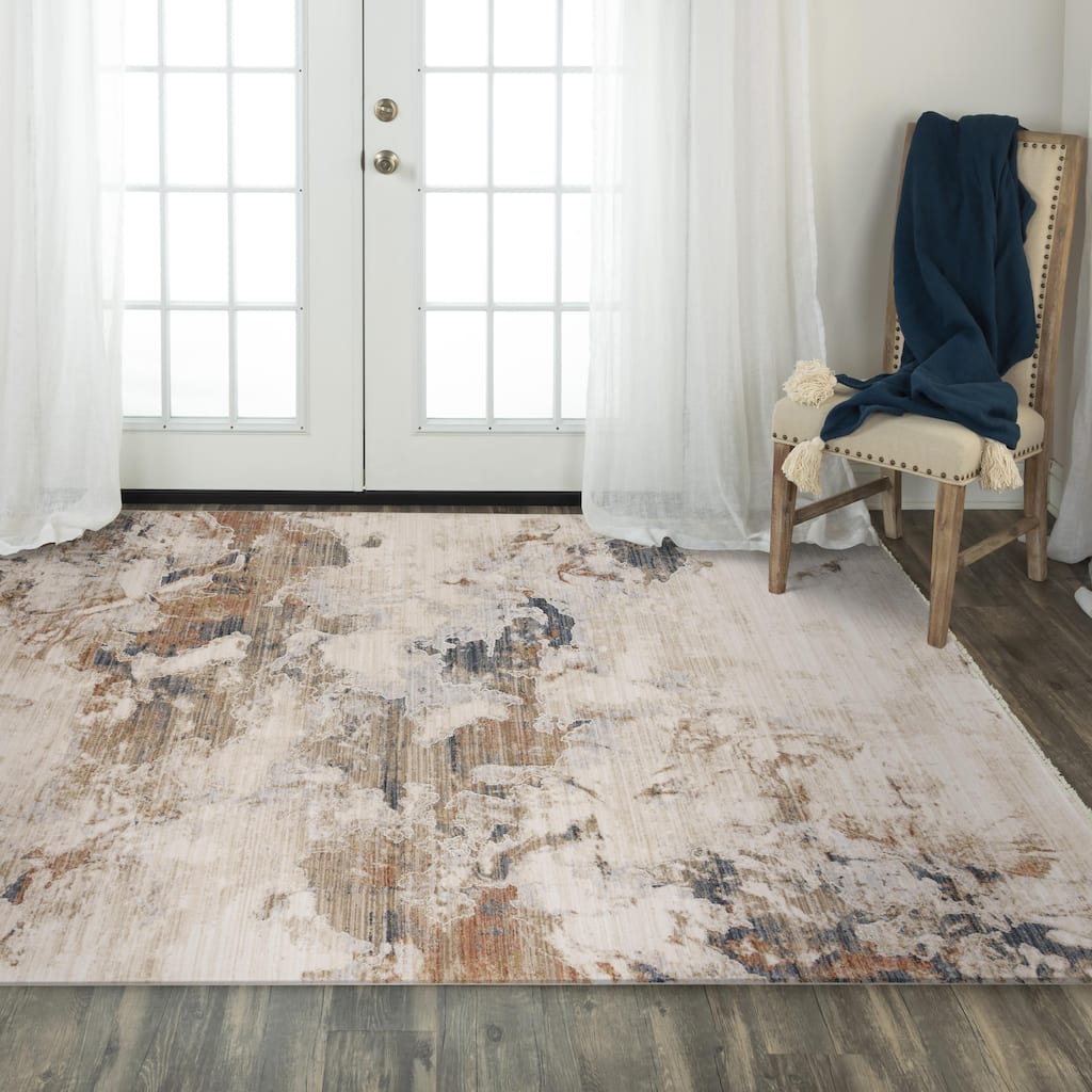 Alora Decor Poppy Transitional Natural Polyester/Polypropylene Area Rug