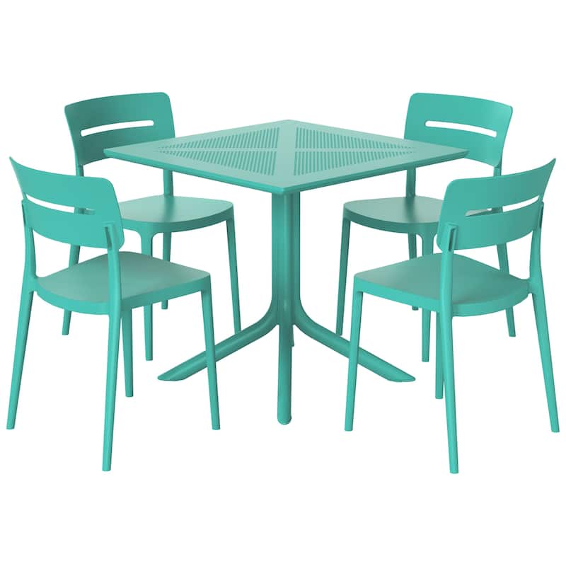 Frond and Form 4-Person Outdoor Square Dining Set