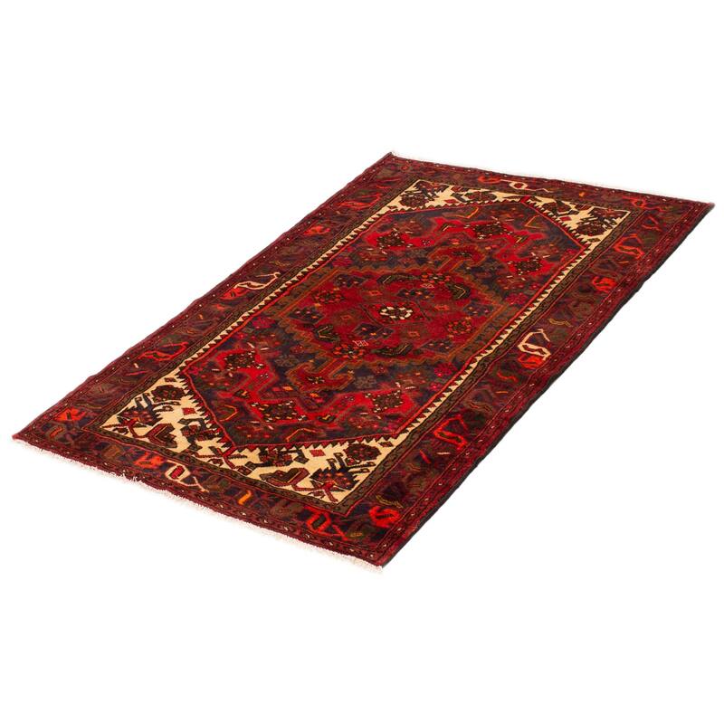 ECARPETGALLERY Hand-knotted Andelz Red Wool Rug - 4'2 x 6'3