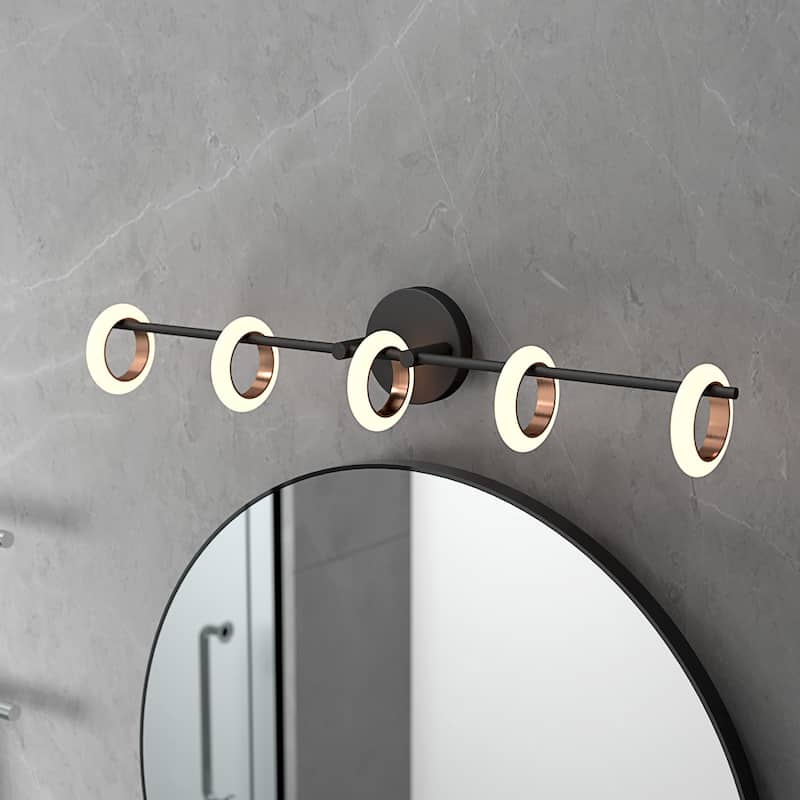Glow's Avenue 5-Light Dimmable Loop Ring Bathroom Vanity Light - N/A
