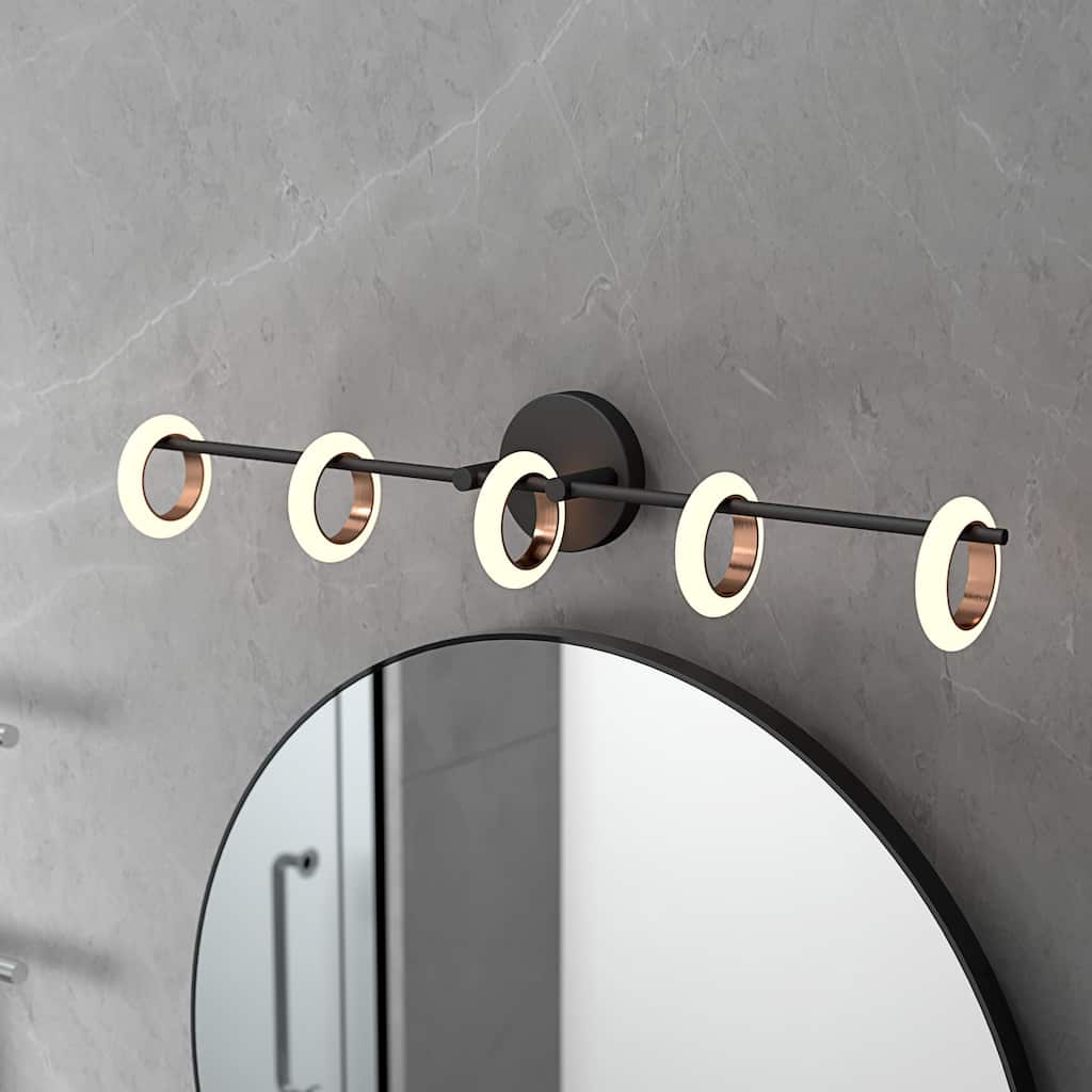 Glow's Avenue 5-Light Dimmable Loop Ring Bathroom Vanity Light - N/A
