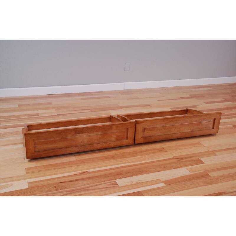Somette Monterey Queen-size Storage Futon Set in Butternut Finish with Linen Mattress