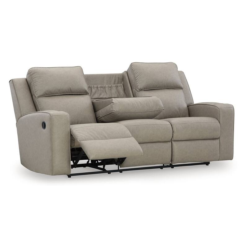 Signature Design by Ashley Lavenhorne Pebble Reclining Sofa with Drop Down Table - 87"W x 42"D x 43"H