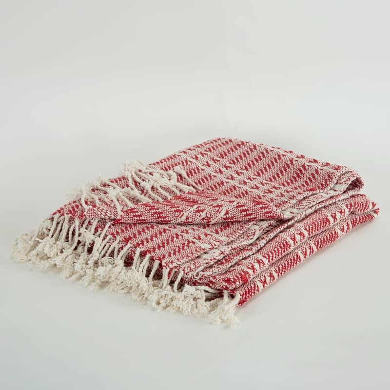 Rizzy Home Hand-made Modern Striped Throw Blanket