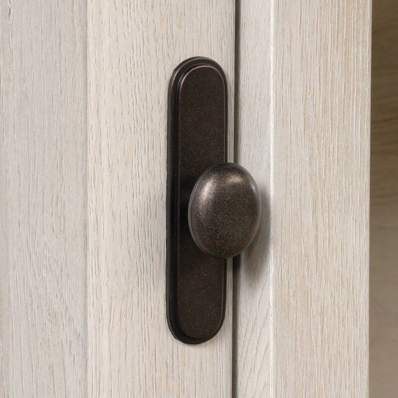 Engineered Wood Coastal Computer Desk with Slide-Out Keyboard Tray, Gray