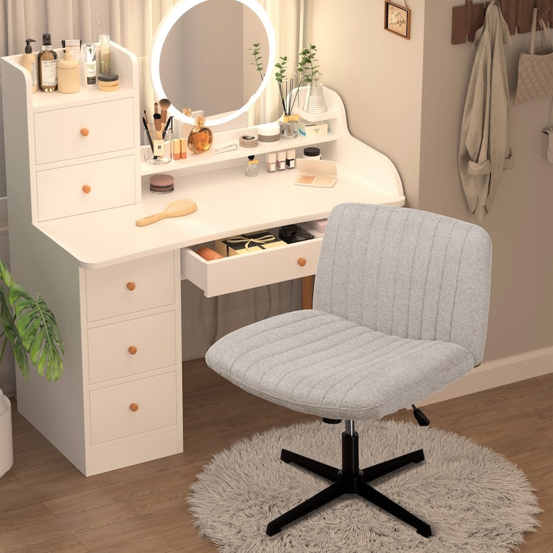 Futzca Office Chair, Armless Wide Chair of Height Adjustable Swivel