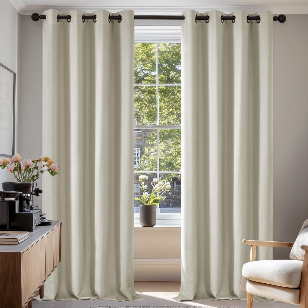 Deconovo Grommet Living Room Room Darkening Curtains (2 Panel)