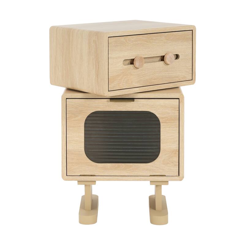 Durable MDF Creative Rotatable Robot Storage Edge Table With Frosted Texture Components