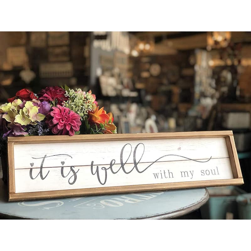 Wood Framed Wall Sign Decor with Quotes