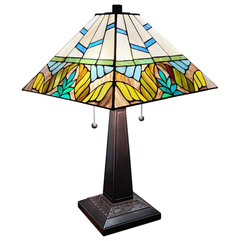 Tiffany Style Multi Color Mission Table Lamp 22" Tall Amora Lighting