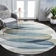 preview thumbnail 3 of 7, SAFAVIEH Hollywood Mergita Mid-Century Modern Abstract Rug 6'7" x 6'7" Round - Ivory/Blue