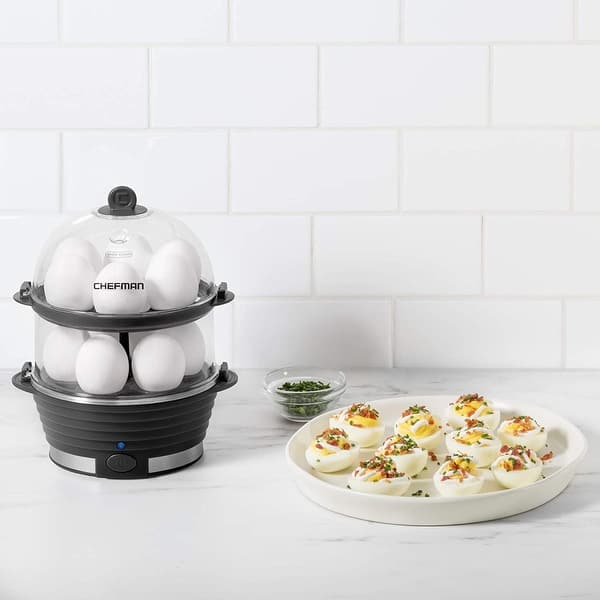 ChefmanundefinedElectric Double Decker Egg Cooker, Quickly Makes