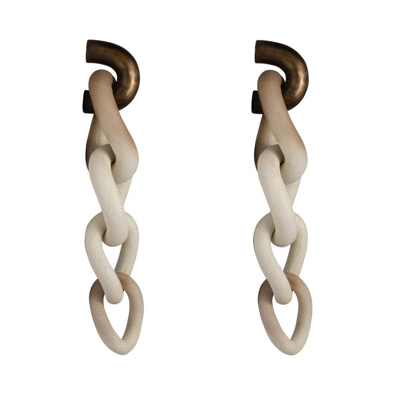 Sagebrook Home Rendezvous Ombre Resin Chain Wall Decor - Unique Decorative Objects for a Chic Home Touch, Set of 2