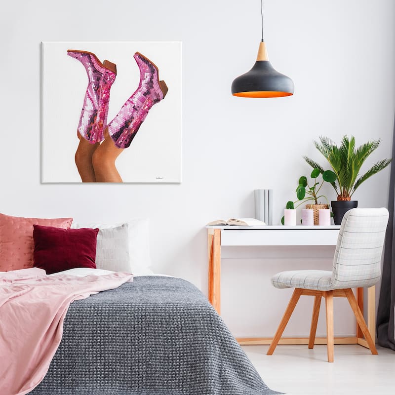 Stupell Pink Glam Cowgirl Boots Canvas Wall Art Design By Amanda Greenwood