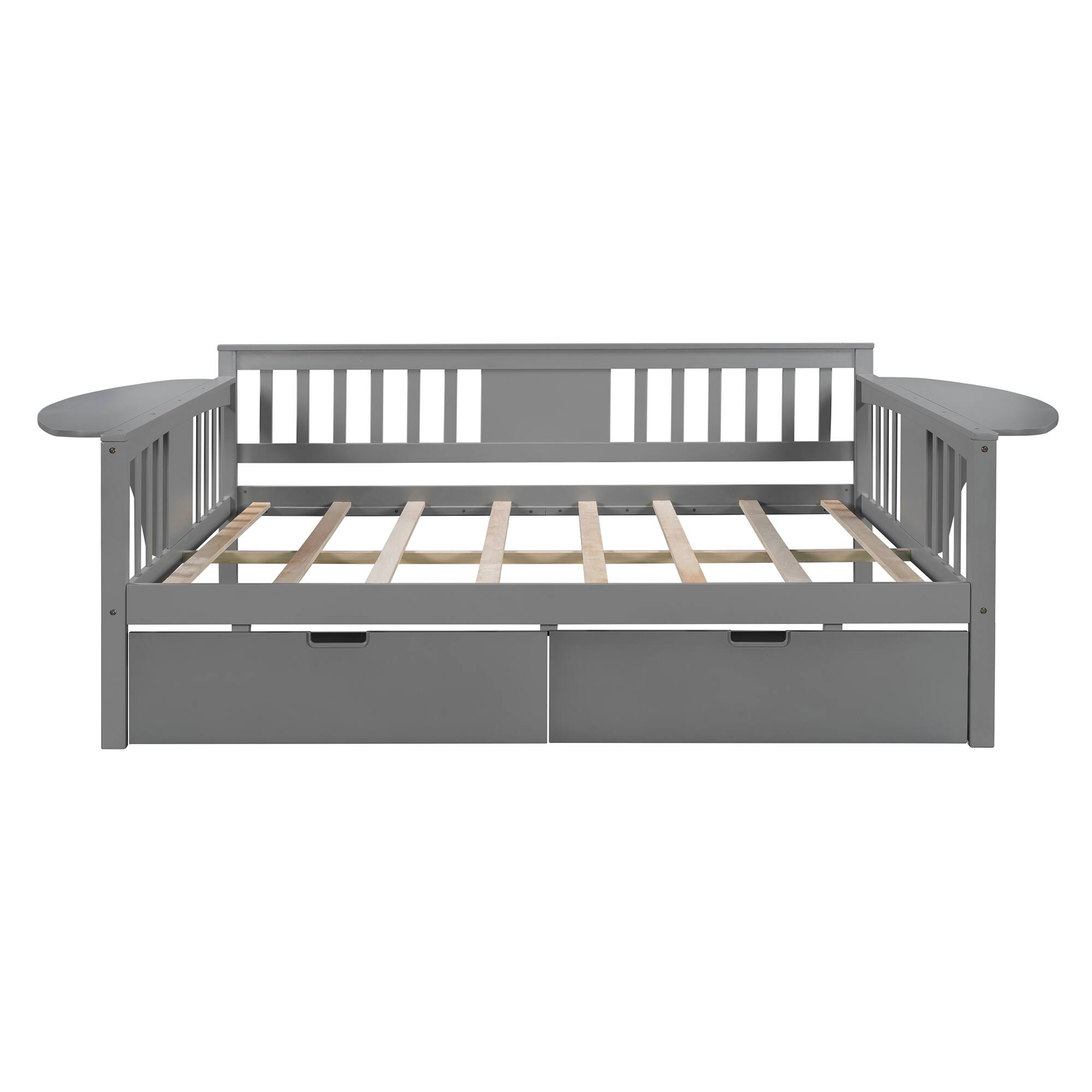 Full Size Sofa Bed With Double Size Casters, Wooden Slat Supports,Gray Bed Bath & Beyond