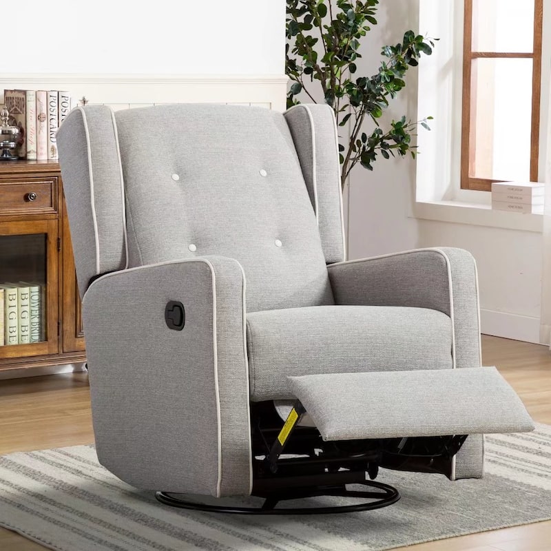 Swivel Rocker Recliner Chair, Nursery Glider Chair, Nursery Rocking Chairs, Manual Reclining Chair